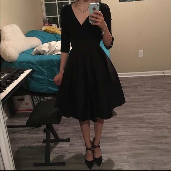 Adrianna Papell Dresses & Skirts - Adrianna Papell Black formal wrap dress with studded sleeves